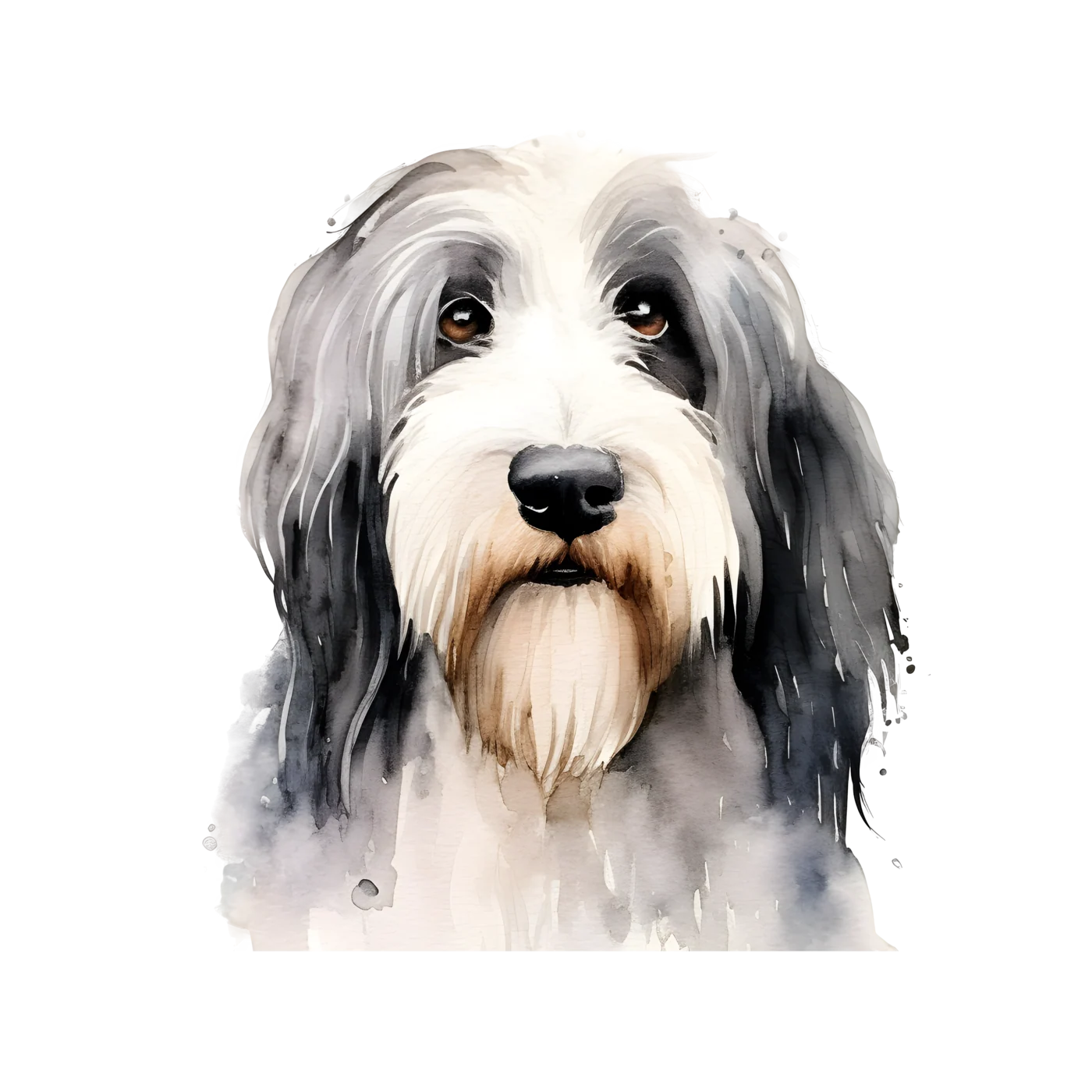 Bearded Collie (watercolour) design