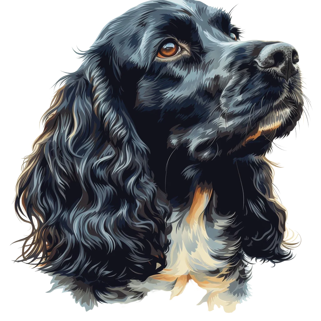 Black Cocker Spaniel (watercolour) design