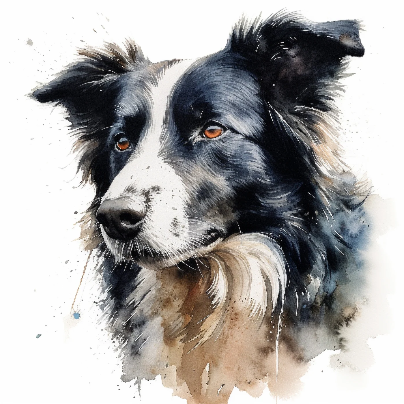 Border Collie (watercolour) design