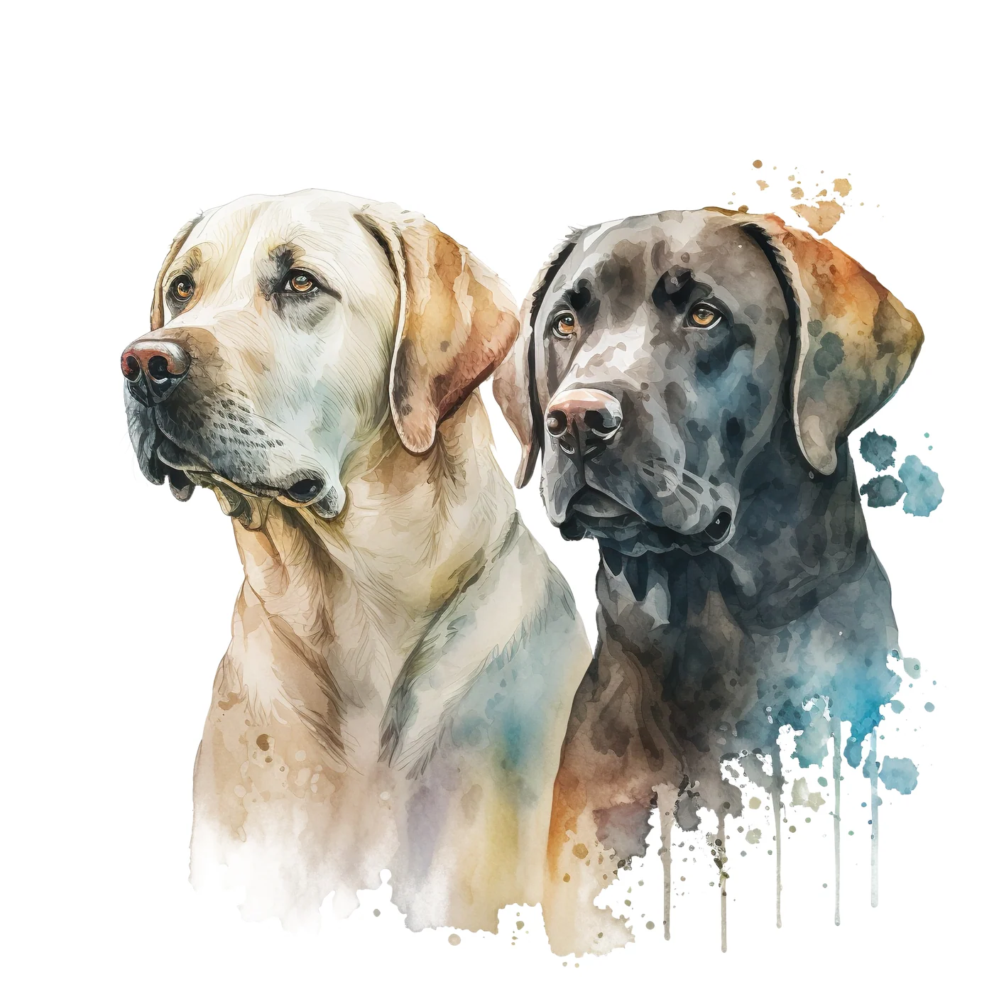 Two Labradors (watercolour) design